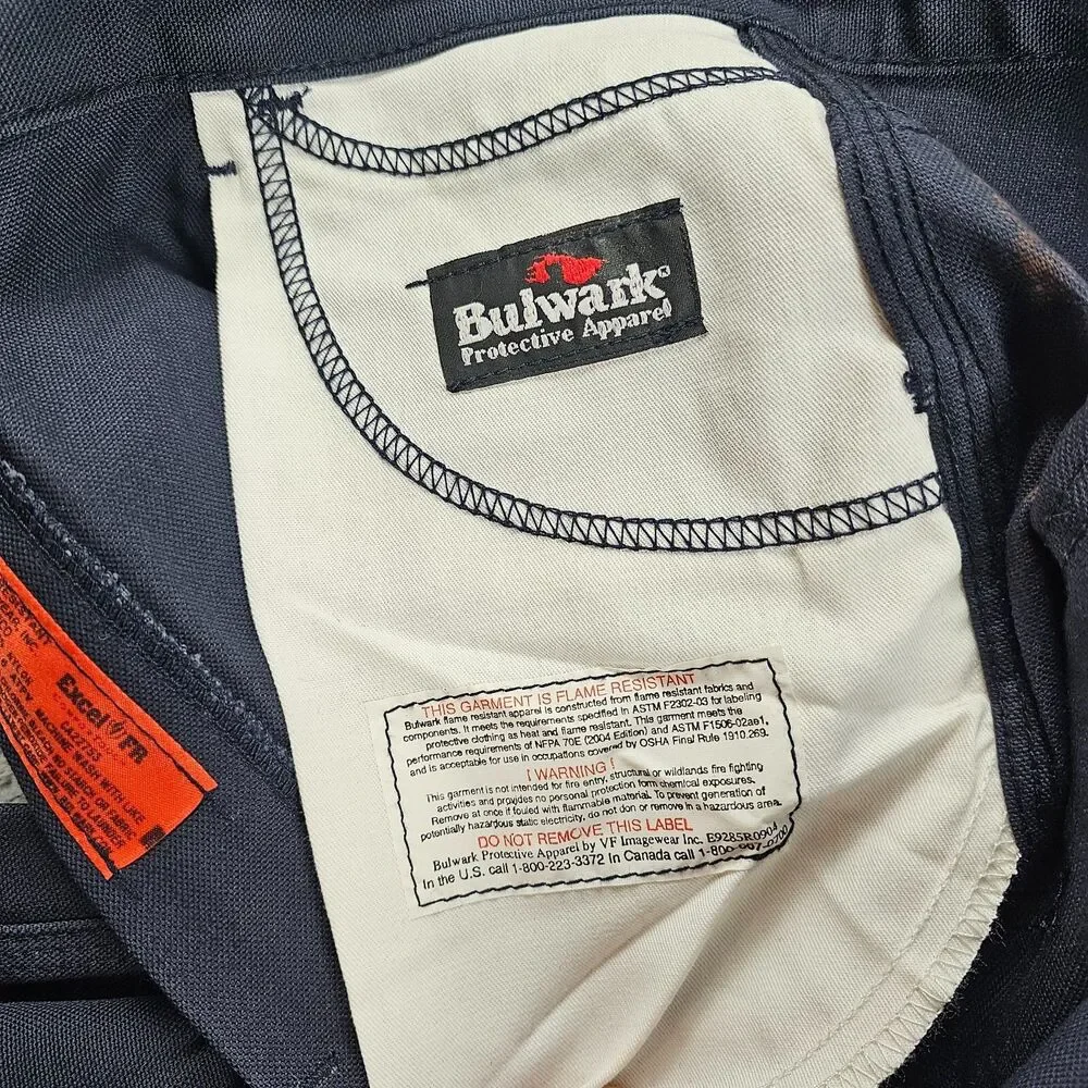 Bulwark FR Pants Mens 36x35* Blue Canvas Carpenter Utility Fire Resistant Welder